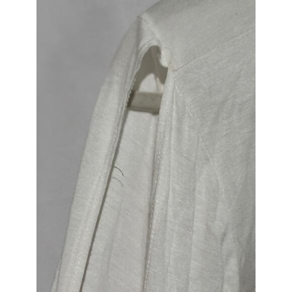 JC Fits S Top Cream Elephants Bead Crochet Slit Sleeve Boho Safari Travel Glam - Picture 4 of 9